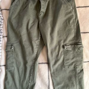 Mica Olive Cargo Jeans with Relaxed Fit